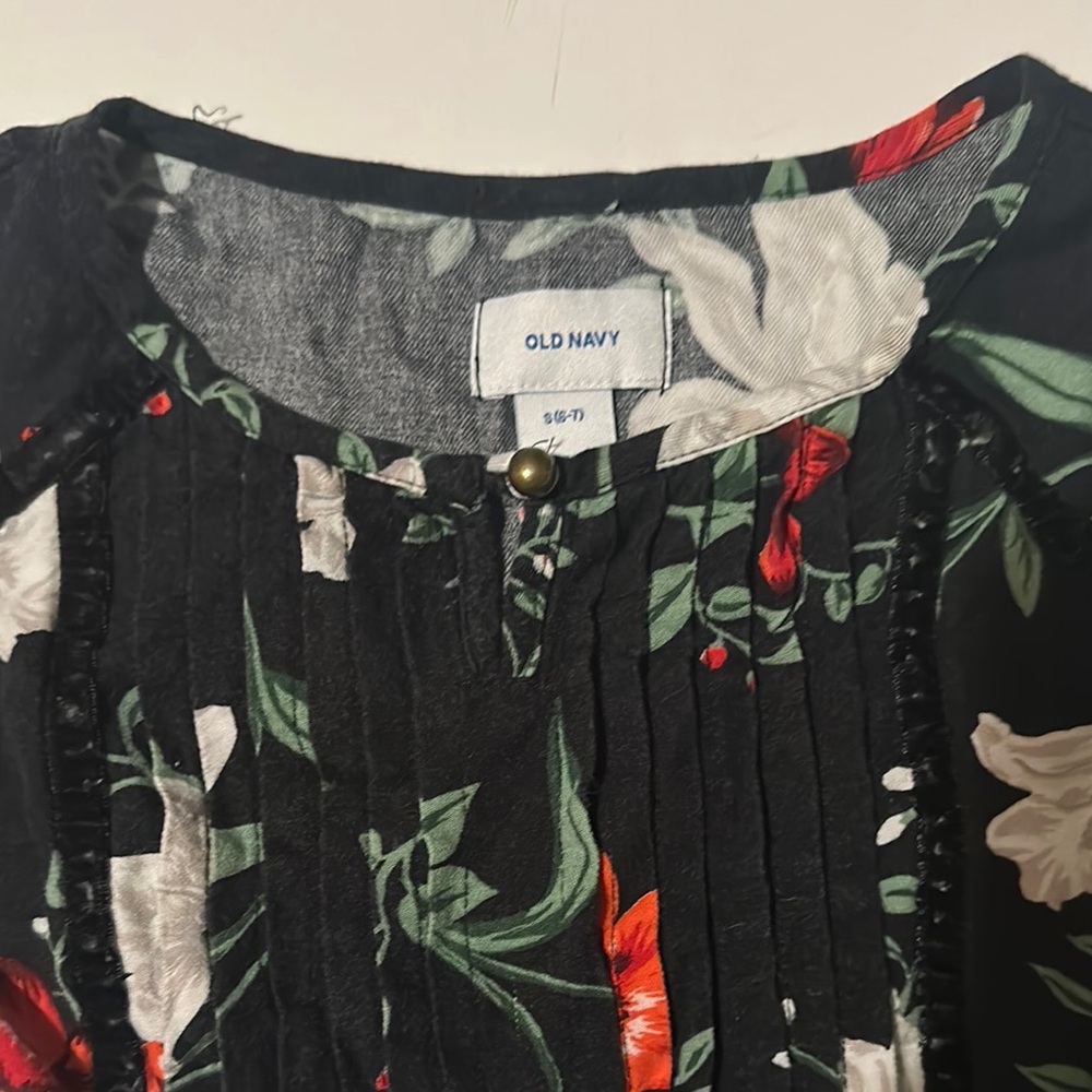 Old Navy Black Floral Blouse